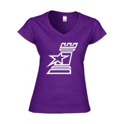 V-Neck Softstyle Purple Cotton T-Shirt